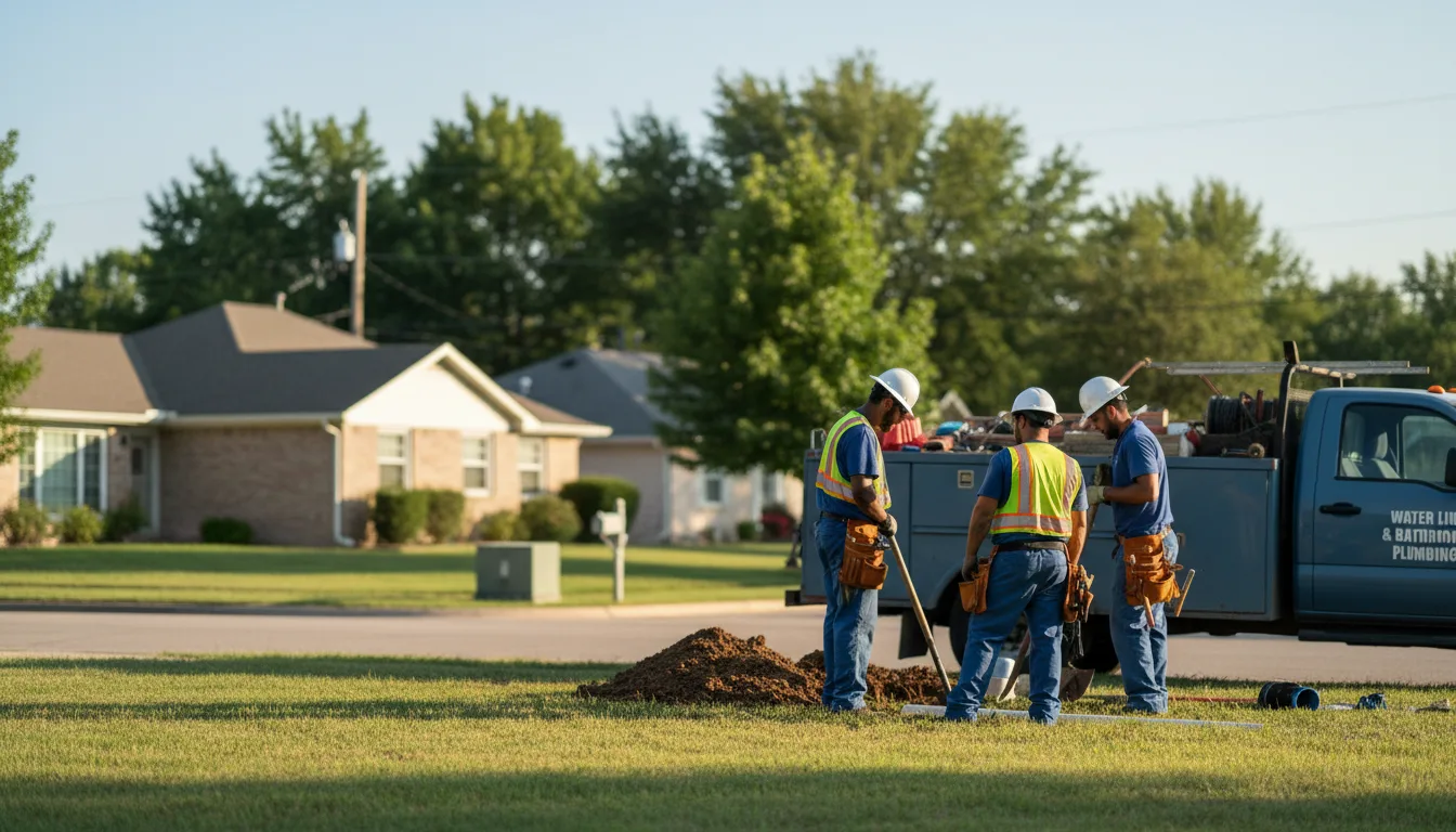 Residential water line and bathroom plumbing service in Fairview, OH